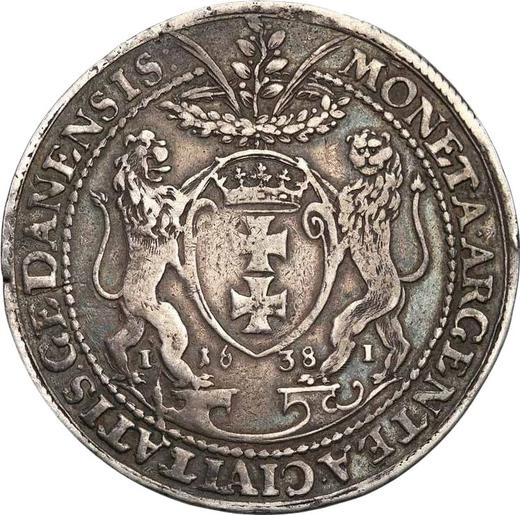 Reverso Tálero 1638 II "Gdańsk" - valor de la moneda de plata - Polonia, Vladislao IV