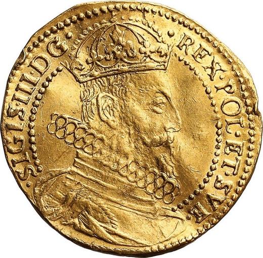Аверс монеты - Дукат 1610 года "Тип 1609-1613" - цена золотой монеты - Польша, Сигизмунд III Ваза