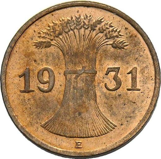 Reverso 1 Reichspfennig 1931 E - valor de la moneda  - Alemania, República de Weimar