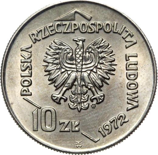 Obverse 10 Zlotych 1972 MW WK "50 Years of Gdynia Seaport" -  Coin Value - Poland, Peoples Republic