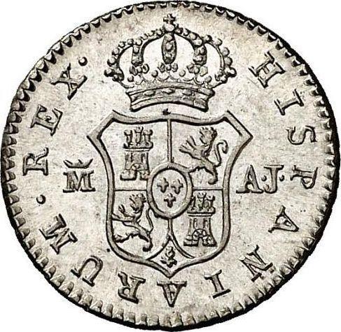 Реверс монеты - 1/2 реала 1833 года M AJ - цена серебряной монеты - Испания, Фердинанд VII