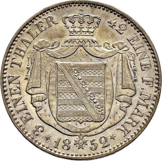 Reverso 1/3 tálero 1852 F - valor de la moneda de plata - Sajonia, Federico Augusto II
