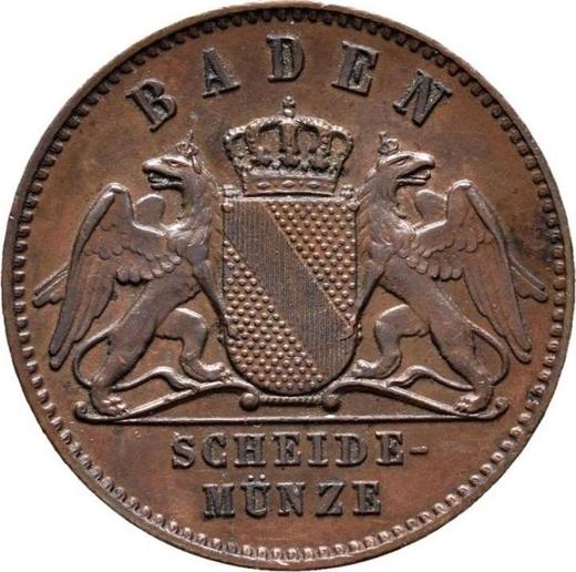 Anverso 1 Kreuzer 1868 - valor de la moneda  - Baden, Federico I