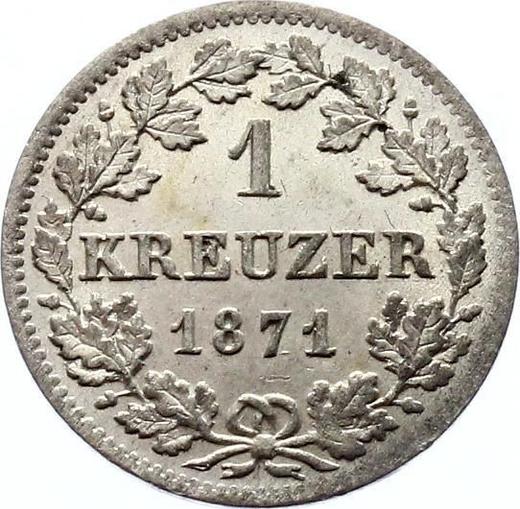 Rewers monety - 1 krajcar 1871 - cena srebrnej monety - Bawaria, Ludwik II