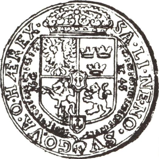 Reverso Medio tálero 1645 C DC "Tipo 1640-1647" - valor de la moneda de plata - Polonia, Vladislao IV