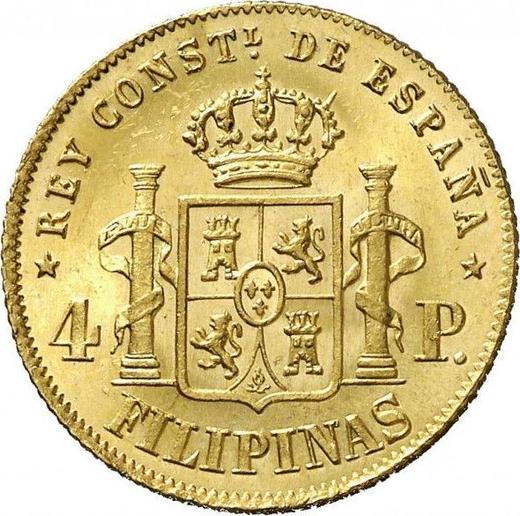 Rewers monety - 4 peso 1882 - cena złotej monety - Filipiny, Alfons XII
