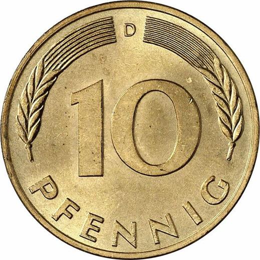 Аверс монеты - 10 пфеннигов 1976 года D - цена  монеты - Германия, ФРГ