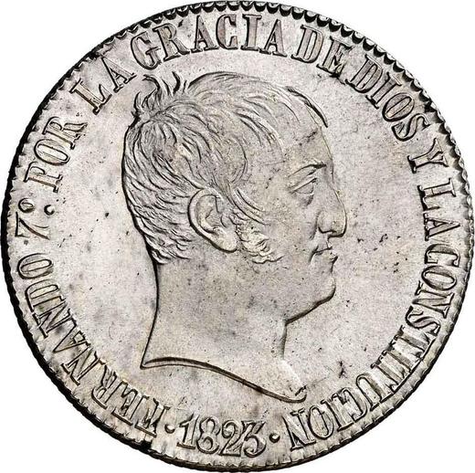 Аверс монеты - 20 реалов 1823 года B SP - цена серебряной монеты - Испания, Фердинанд VII
