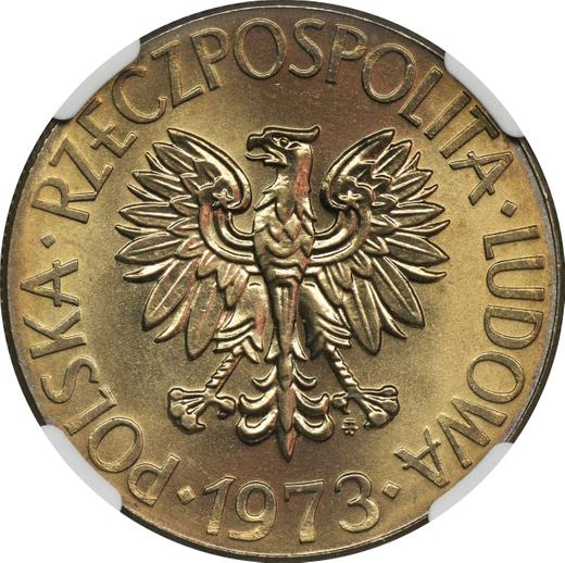 Anverso 10 eslotis 1973 MW "Bicentenario de la muerte de Tadeusz Kościuszko" - valor de la moneda  - Polonia, República Popular