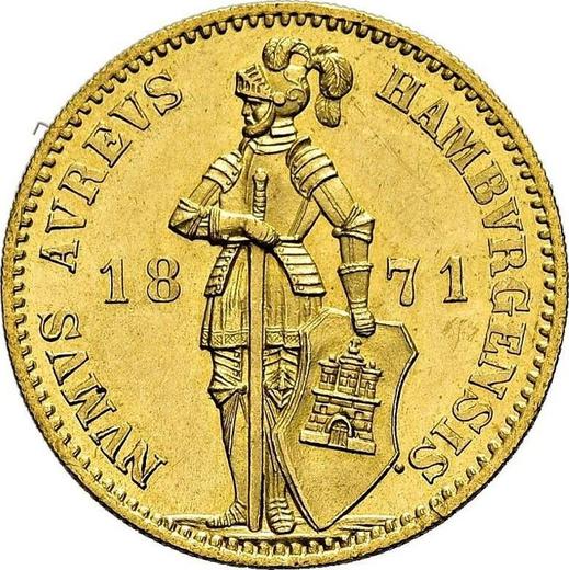 Аверс монеты - Дукат 1871 года B - цена  монеты - Гамбург, Вольный город