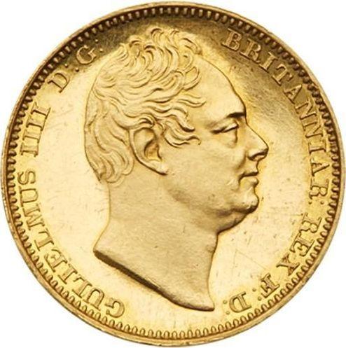 Аверс монеты - 1/2 соверена 1831 года "Малый тип (18 мм)" - цена золотой монеты - Великобритания, Вильгельм IV