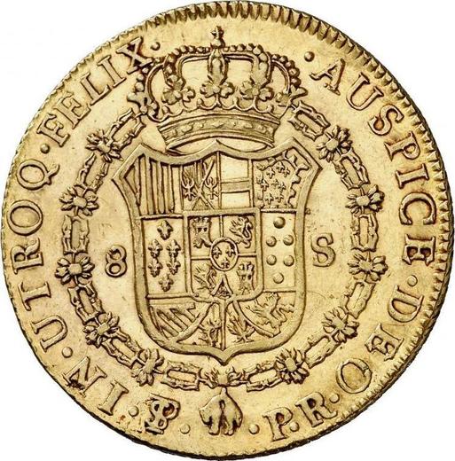 Revers 8 Escudos 1779 PTS PR - Goldmünze Wert - Bolivien, Karl III