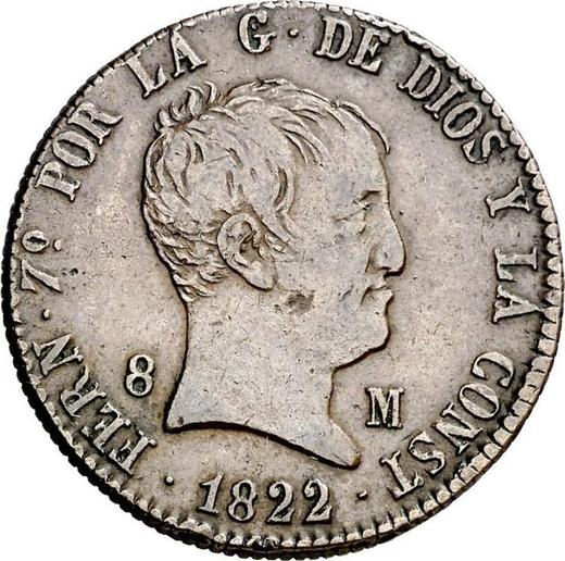 Аверс монеты - 8 мараведи 1822 года Ja "Тип 1822-1823" - цена  монеты - Испания, Фердинанд VII