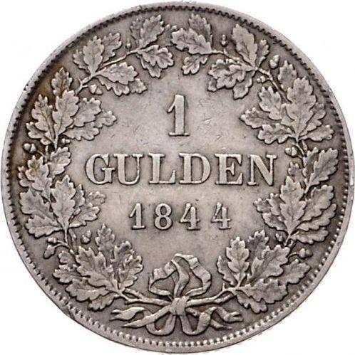 Reverso 1 florín 1844 - valor de la moneda de plata - Hesse-Homburg, Felipe Augusto Federico 