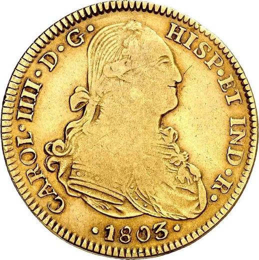 Awers monety - 4 escudo 1803 Mo FT - cena złotej monety - Meksyk, Karol IV