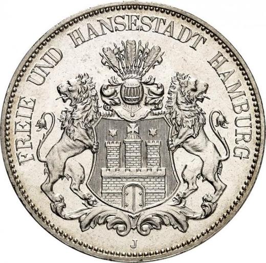 Аверс монеты - 5 марок 1904 года J "Гамбург" - цена серебряной монеты - Германия, Германская Империя