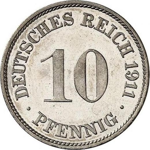 Avers 10 Pfennig 1911 J "Typ 1890-1916" - Münze Wert - Deutschland, Deutsches Kaiserreich