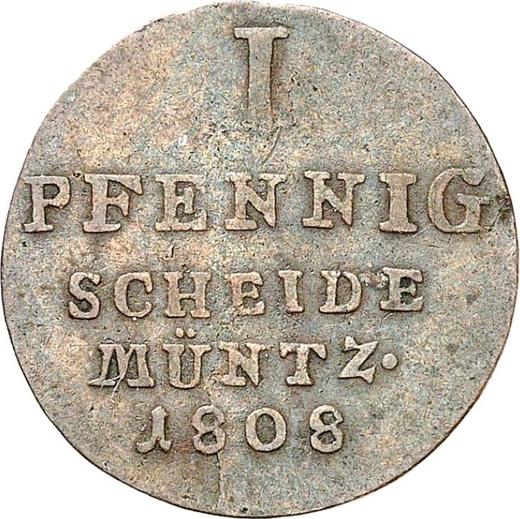 Reverso 1 Pfennig 1808 - valor de la moneda  - Anhalt-Bernburg, Alexis Federico Cristián
