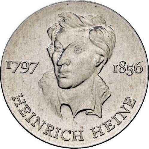 Obverse 10 Mark 1972 "Heinrich Heine" Aluminum One-sided strike -  Coin Value - Germany, GDR