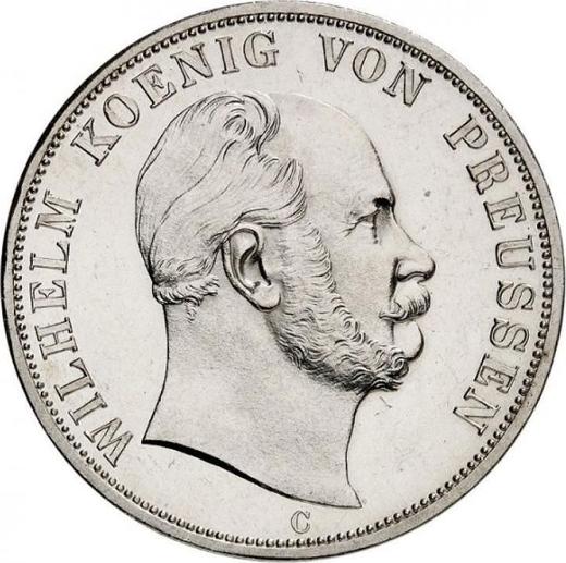 Obverse 2 Thaler 1866 C - Silver Coin Value - Prussia, William I