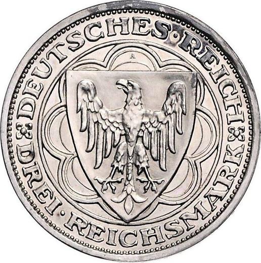 Аверс монеты - 3 рейхсмарки 1931 года A "Магдебург" - цена серебряной монеты - Германия, Bеймарская республика