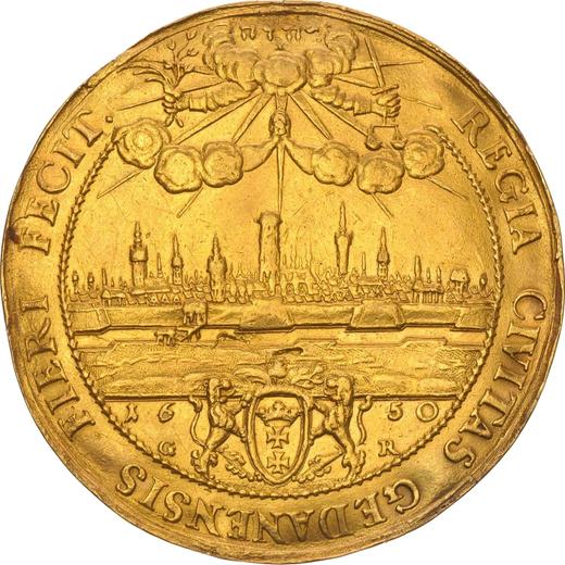 Реверс монеты - Донатив 10 дукатов 1650 года GR "Гданьск" Золото - цена золотой монеты - Польша, Ян II Казимир