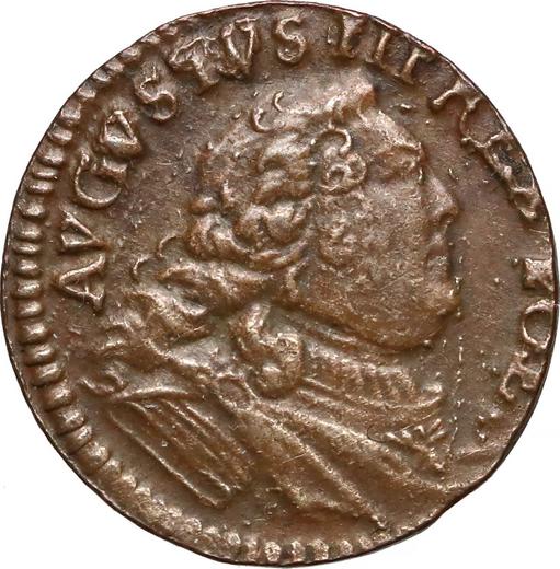 Anverso Szeląg 1751 "de corona" Marcado con letras - valor de la moneda  - Polonia, Augusto III