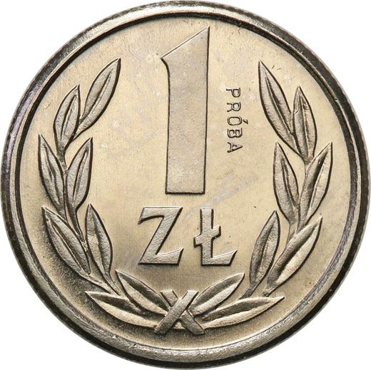 Reverso Prueba 1 esloti 1989 MW Níquel - valor de la moneda  - Polonia, República Popular