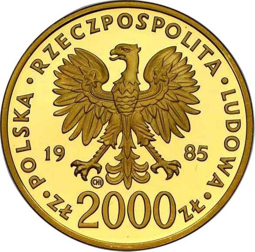 Obverse 2000 Zlotych 1985 CHI SW "John Paul II" - Gold Coin Value - Poland, Peoples Republic