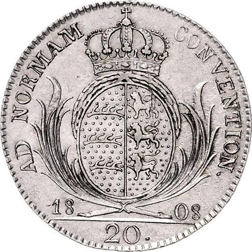 Rewers monety - 20 krajcarow 1808 I.L.W. - cena srebrnej monety - Wirtembergia, Fryderyk I