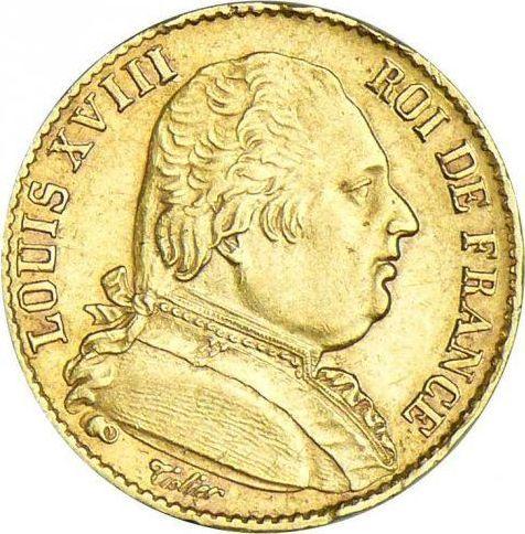 Obverse 20 Francs 1814 K "Type 1814-1815" Bordeaux - France, Louis XVIII