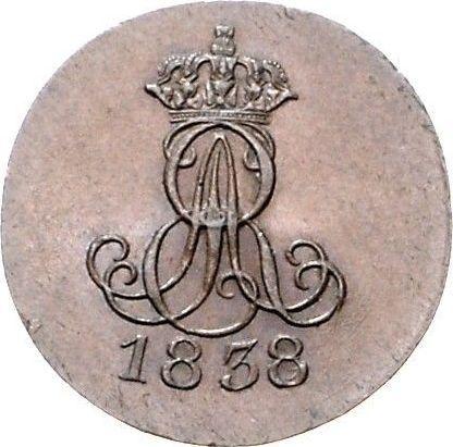 Anverso 1 Pfennig 1838 B - valor de la moneda  - Hannover, Ernesto Augusto 