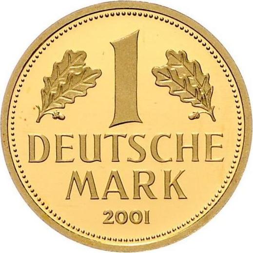 Obverse 1 Mark 2001 D "Farewell mark" - Gold Coin Value - Germany, FRG