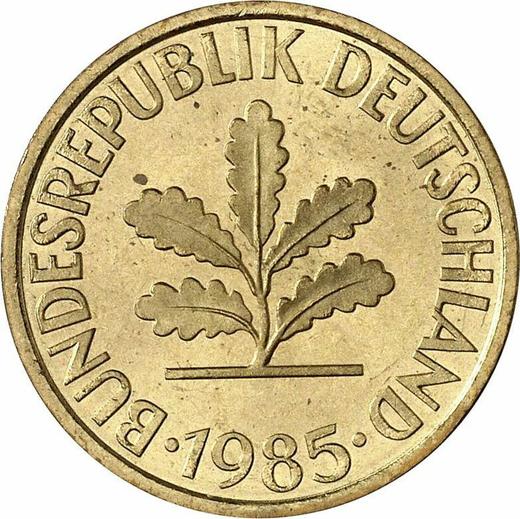 Reverse 10 Pfennig 1985 J -  Coin Value - Germany, FRG