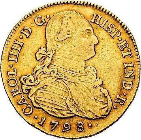 Obverse 8 Escudos 1798 P JF - Gold Coin Value - Colombia, Charles IV