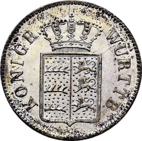 Anverso 6 Kreuzers 1853 - valor de la moneda de plata - Wurtemberg, Guillermo I