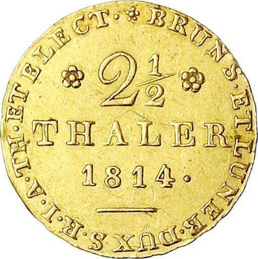 Реверс монеты - 2 1/2 талера 1814 года C.H.H. - цена золотой монеты - Ганновер, Георг III
