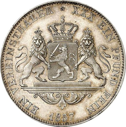 Reverse Thaler 1857 Edge (CONVENTION VOM JANUAR 1857) - Silver Coin Value - Hesse-Darmstadt, Louis III