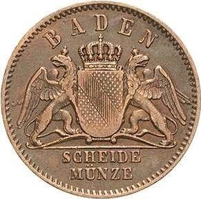 Anverso Medio kreuzer 1870 - valor de la moneda  - Baden, Federico I