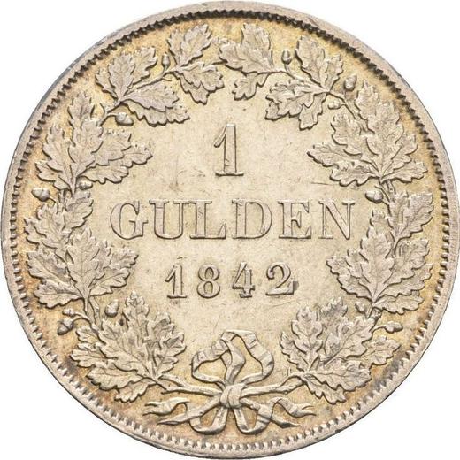 Reverso 1 florín 1842 - valor de la moneda de plata - Baden, Leopoldo I de Baden