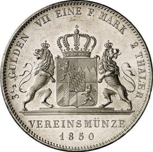 Reverso 2 táleros 1850 - valor de la moneda de plata - Baviera, Maximilian II