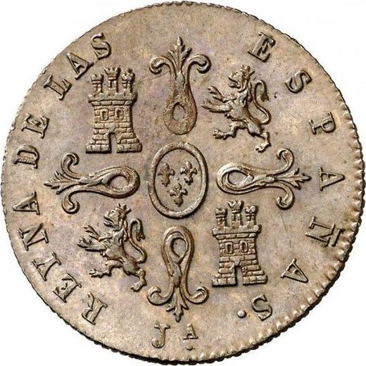 Реверс монеты - 4 мараведи 1849 года Ja - цена  монеты - Испания, Изабелла II