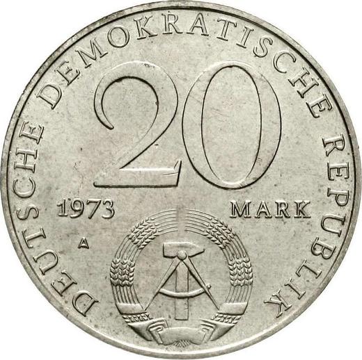 Rewers monety - 20 marek 1973 A "30 lat NRD" Próba - cena  monety - Niemcy, NRD
