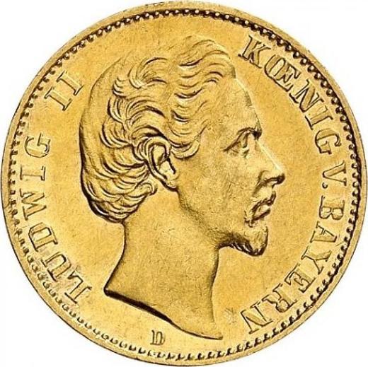 Аверс монеты - 10 марок 1879 года D "Бавария" - цена золотой монеты - Германия, Германская Империя