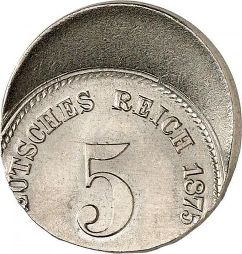 Anverso 5 Pfennige 1874-1889 "Tipo 1874-1889" Desplazamiento del sello - valor de la moneda  - Alemania, Imperio alemán