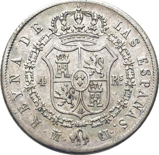 Reverso 4 reales 1839 M CL - valor de la moneda de plata - España, Isabel II