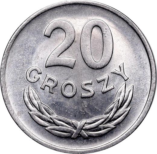 Реверс монеты - 20 грошей 1949 года Алюминий - цена  монеты - Польша, Народная Республика