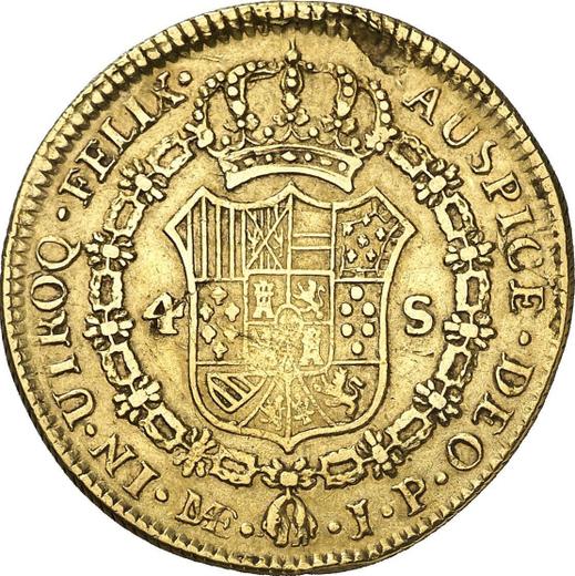 Rewers monety - 4 escudo 1821 JP - cena złotej monety - Peru, Ferdynand VII