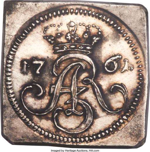 Obverse Schilling (Szelag) 1761 REOE "Danzig" Klippe - Silver Coin Value - Poland, Augustus III