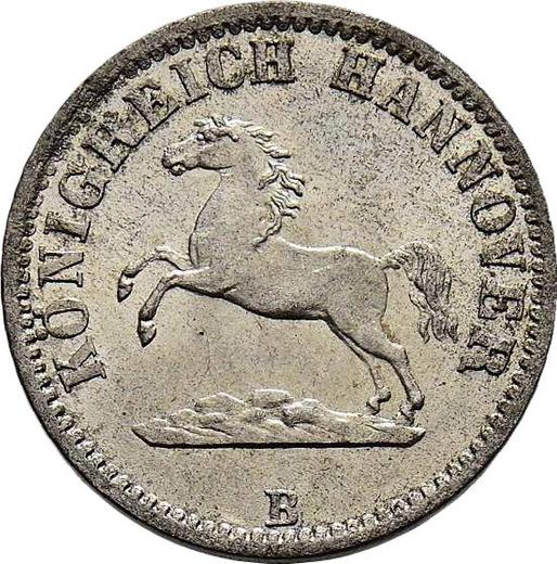 Аверс монеты - 1/2 гроша 1864 года B - цена серебряной монеты - Ганновер, Георг V